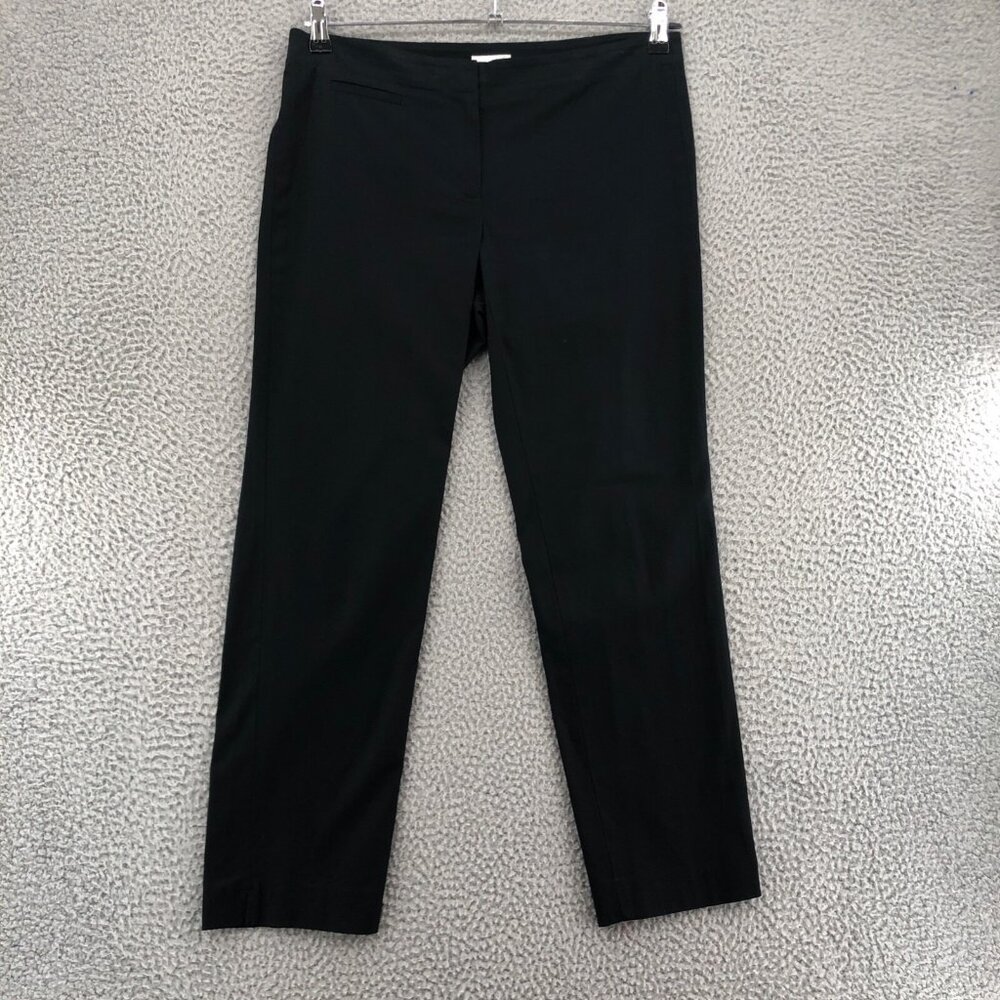 J Jill Pants Women 6 Black Tapered Leg Stretch Twill Office Career Everyday Work